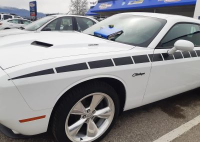 Dodge Challenger with stripes