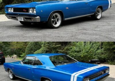 3M Trim-Line Graphics Trunk Stripe Banner Vehicle Graphics on vintage blue car