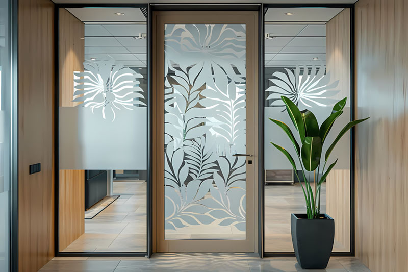 flat design of a glass door
